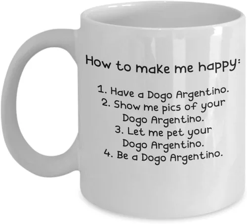 Dogo Argentino Gifts - Gift Mug - White 11oz 15oz Ceramic Tea Coffee Cup - Perfect For Travel And Gifts
