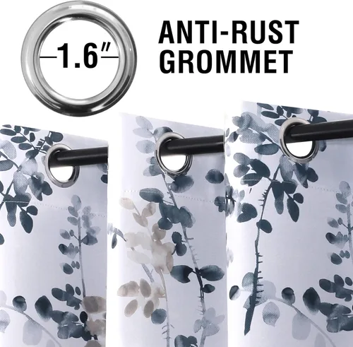 Vista 3 de H.VERSAILTEX Cortinas opacas de 45 pulgadas de largo, juego de 2 paneles para oscurecer la habitación, cortinas térmicas para dormitorio, cortinas