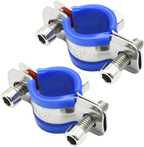 Vista 9 de VIKKSAER 2 abrazaderas de soporte de tubo ajustables, abrazadera de soporte de tubo de montaje en pared de acero inoxidable para montaje en techo