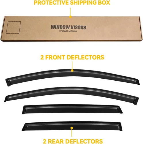 Vista 9 de Viseras de Ventana para Honda CR-V CRV 2007-2011, Protectores de Lluvia Escudos Deflector de Ventilación Sombra Humo Oscuro 2008 2009 2010