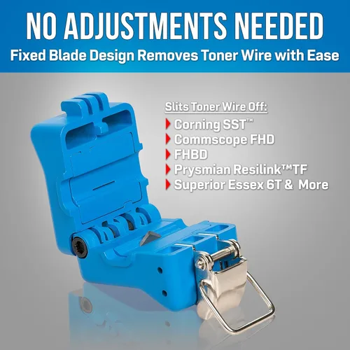 Vista 2 de Jonard Tools Cortadora de alambre de tóner de caída plana WTS-1 - Herramienta de preparación de cables FTTx, operación de hoja de empuje-tracción