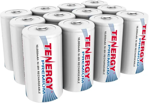 Vista 9 de Tenergy Combo: 4 baterías recargables de tamaño D premium de alta capacidad 10000mAh NiMH - Certificado UL
