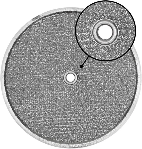 Vista 3 de Filtro redondo de aluminio para campana extractora, 9-1/2" Rd x 3/32" con agujero central, paquete de 2