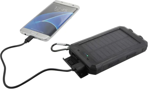 Vista 5 de BoxWave Banco de energía compatible con Energizer E242s+ - Solar Rejuva PowerPack (10000 mAh), batería de reserva de energía solar 10000mAh - Negro
