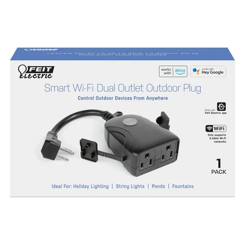 Vista 2 de Feit Electric Enchufe de pared de doble salida habilitado para WiFi inteligente de 120V 15A
