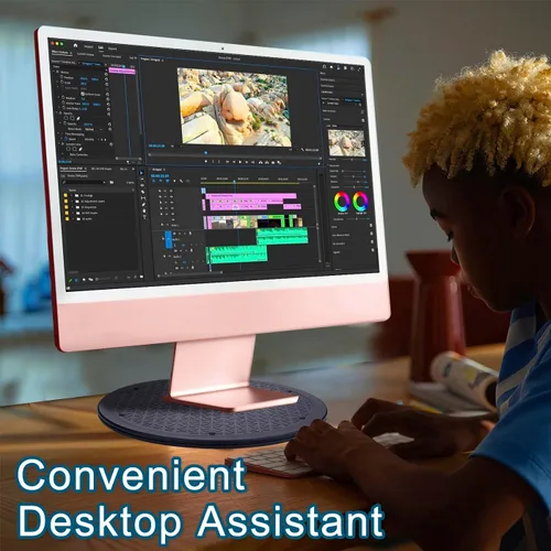 Vista 5 de Organizador de bandeja giratoria Lazy Susan de 10 pulgadas Eichzer, soporte giratorio resistente premium con rodamientos de bolas de acero