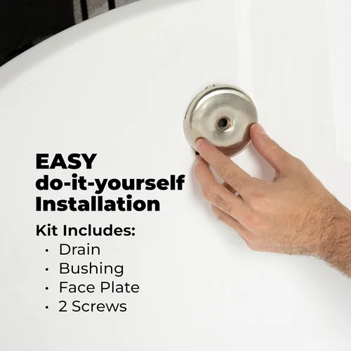 Vista 4 de Dorence Conjunto de drenaje de bañera de elevación y giro, kit de conversión, placa frontal de desbordamiento de un solo orificio y desbordamiento