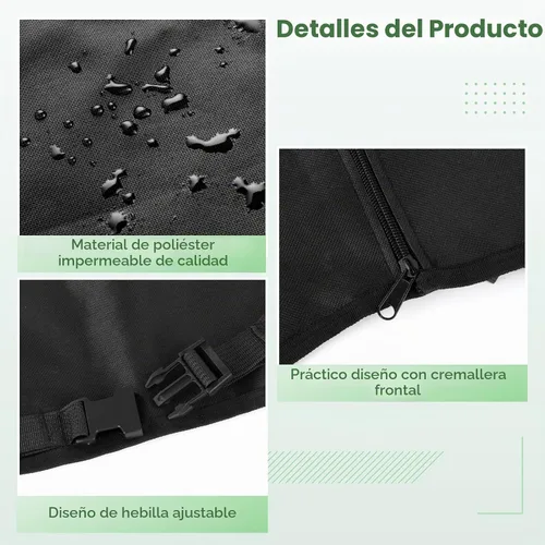 Vista 4 de Funda para bolsa de golf, 34 x 33 x 20 pulgadas, funda impermeable y a prueba de polvo para bolsa de golf con cremallera frontal, correas ajustables