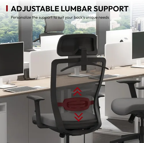 Vista 3 de SANODESK OS3 - Sillas de escritorio de oficina en casa, silla giratoria de respaldo alto para computadora, silla de oficina ergonómica de malla