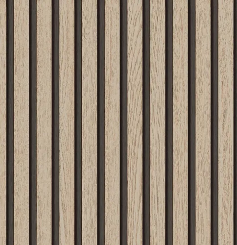 Vista 8 de myforHD Papel tapiz autoadhesivo de rejilla de madera para despegar y pegar, papel tapiz autoadhesivo de madera sintética, listones de madera, papel