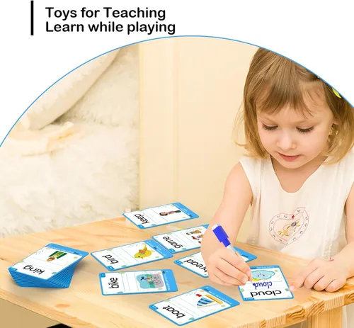 Vista 6 de WJPC 55 tarjetas, 106 tarjetas flash de alta frecuencia de primer grado, tarjetas de aprendizaje de fonética de primer grado para niños de 5, 6, 7