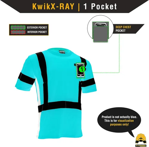 Vista 7 de KwikSafety - Charlotte, NC - Camisa de seguridad de manga corta OPERATOR [cinta reflectante sólida] Clase 2 Cumple con ANSI OSHA