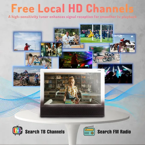 Vista 5 de Televisión portátil de 14 pulgadas con antena, batería recargable integrada de 8800 mAh, televisión digital ATSC con puertos de tarjeta HDMI/USB/TF