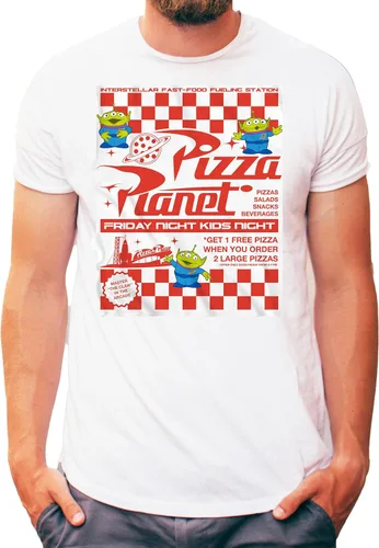 Disney Pixar Toy Story Pizza Planet Take Out Flyer Disneyland World Tee Funny Humor Camiseta gráfica para hombre