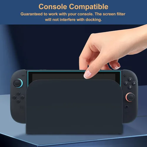 Vista 8 de Paquete de 2 protectores de pantalla antirreflectantes para Nintendo Switch 2 [7.9 pulgadas], ultra transparente, bloqueo de luz azul, resistente a