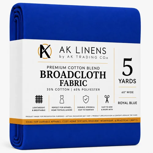 Vista 79 de AK TRADING CO. 60" Wide Premium Cotton Blend Broadcloth Fabric by The Yard - Baby Blue Azul bebé