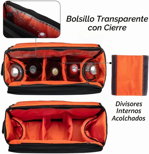 Vista 3 de CURMIO Bolsa de Bartender, Bolsa de Viaje para Juego de Herramientas de Bar, Kits de Bartender para Almacenamiento con Compartimentos Acolchados