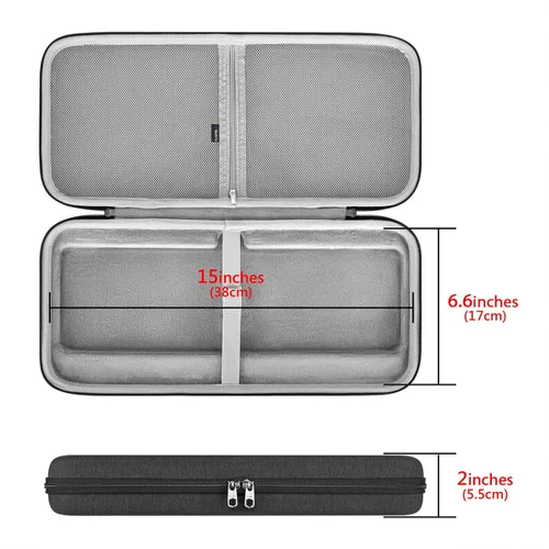Vista 4 de GEEKRIA Logitech MK470 - Funda protectora de viaje para teclado y mouse Logitech MK470, compatible con Logitech MK470 / K585 / K580 (gris oscuro)