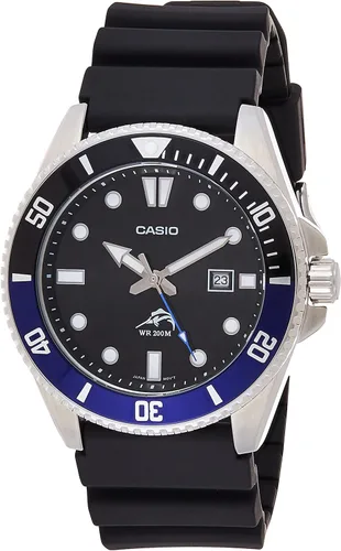 Vista 11 de Casio MDV106 Series Unisex Analog Watch 200M WR Stainless Steel Case Resin Band 2 Hand Analog (HR, Min, SEC) Date Display Screw Down