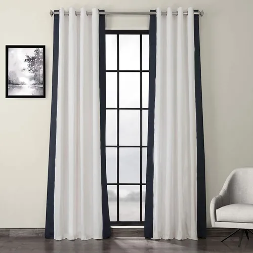 HPD Half Price Drapes PRCT-VC1713-84-GR - Cortinas de algodón con ojales estampadas para sala de estar y dormitorio (1 panel), 50 x 84 pulgadas,