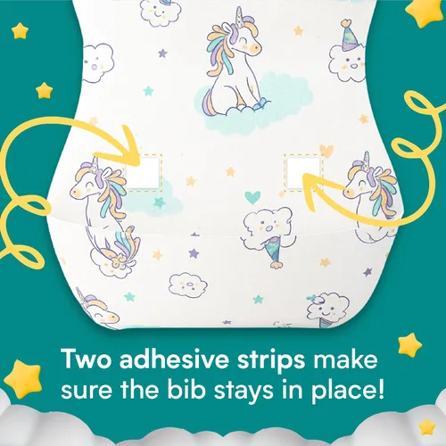 Vista 8 de Eli with Love Disposable Bibs Individually Wrapped Bib with Crumb Catcher - Waterproof Baby Bibs For Feeding