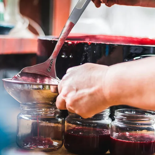 Vista 6 de Juego de cucharones de cocina flexibles y resistentes para ollas y sartenes antiadherentes Cucharón de sopa resistente al calor Cucharas de servir