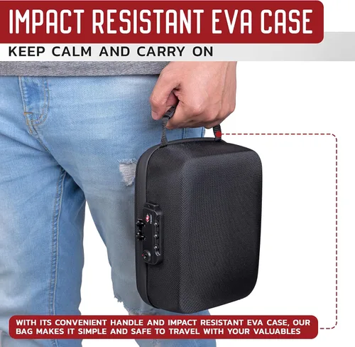 Vista 7 de Funda prémium a prueba de olores con cerradura de combinación TSA - Funda impermeable discreta con filtro de carbono