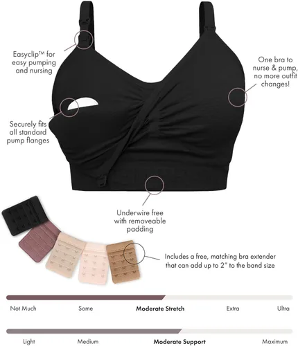 Vista 2 de Kindred Bravely Sublime Brasier de bombeo manos libres Brasier patentado todo en uno para bombeo y lactancia con EasyClip