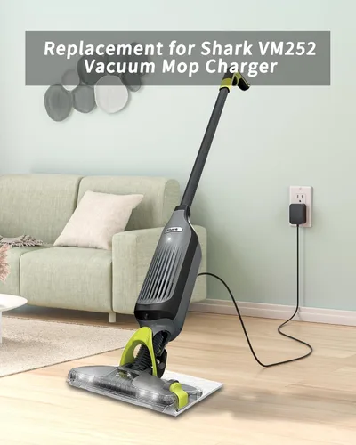 Vista 2 de Repuesto para cargador Shark Vacmop - Conector dual versátil de 13.3 V compatible con Shark VM252 VM251 VM252C QM250 VM200 (antiguo) VM200C VC200