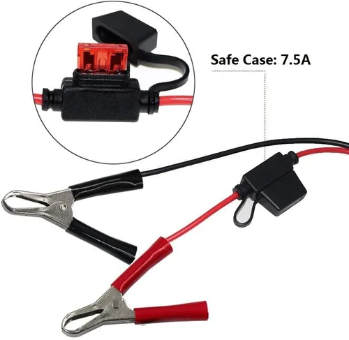 Vista 3 de Paquete de 3: Clip de cocodrilo de batería de 1.5 pies y 12 V a SAE 2 pines, cable de desconexión rápida SAE a cable de abrazadera de batería