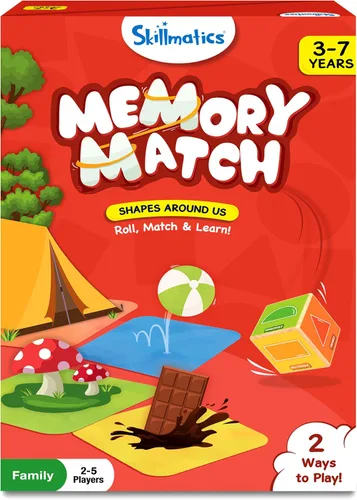 Skillmatics Memory Match - Juego de mesa a juego de formas, divertido y rápido para niños, juego educativo preescolar para niños pequeños, niños y