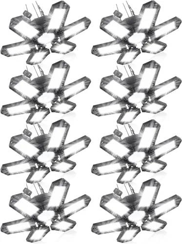 Vista 12 de SEOBIOG Luz de garaje enchufable, 200 W, 20000 lúmenes, luz de tienda enlazable con interruptor de encendido/apagado, luces LED colgantes de 6500 K