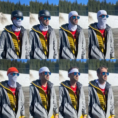 Vista 4 de Achiou - Pasamontañas con protección UV, seda de hielo, para hombres y mujeres, capucha para ciclismo, escalar, correr