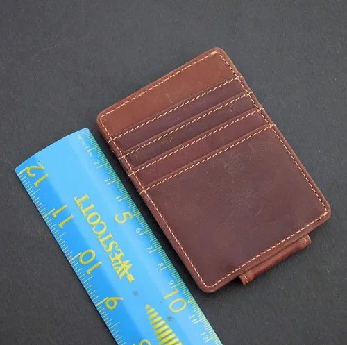 Vista 7 de US 1926 Mercury Dime 90% Silver 10 Cent Coin Magnetic Money Clip and Wallet Combo New - Crazy Horse Water Buffalo Leather