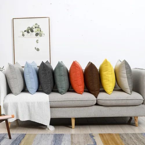 Vista 6 de Jepeak - Juego de 2 fundas de almohada de lino de arpillera de 16x16 pulgadas, fundas decorativas estilo casa de campo rústicas, neutras, cuadradas