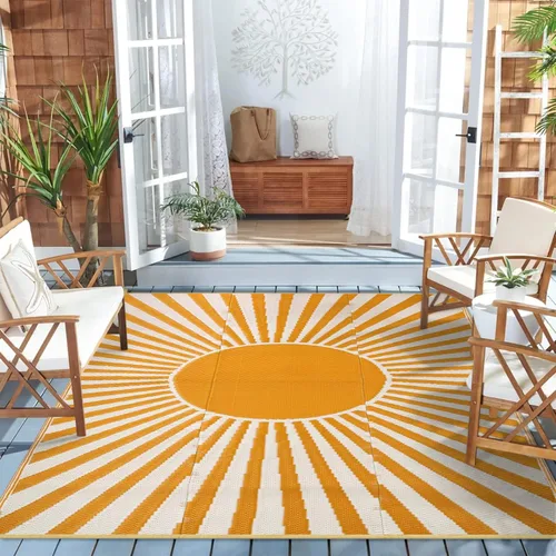 Vista 13 de Wonnitar Alfombra Sun Outdoor Azul y Verde 5x8