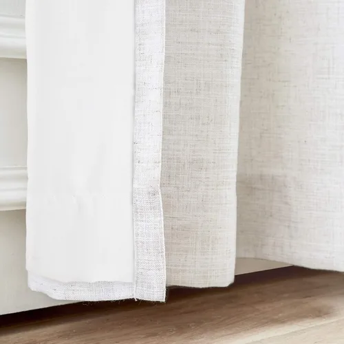 Vista 5 de Macochico Cortinas opacas de lino sintético de 52 pulgadas de ancho x 96 pulgadas de largo, panel de cortinas plisadas para dormitorio, aulas