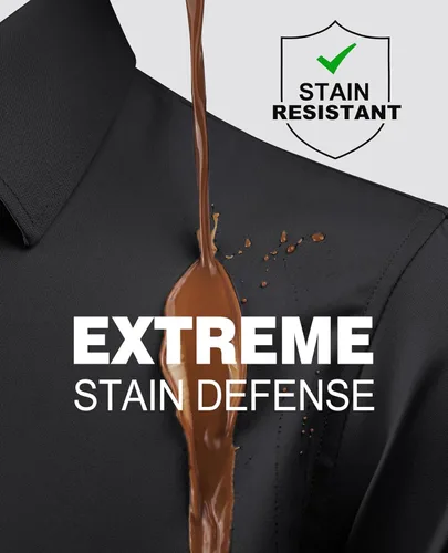 Vista 2 de Alimens & Gentle Stain Sheild - Camisas de vestir para hombre, ajustadas, camisas de vestir de manga larga con botones