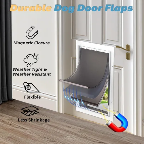 Vista 5 de Solapa de repuesto extra grande para puerta de perro de 3 solapas con tornillos, solapas de repuesto para clima extremo - Compatible con solapas