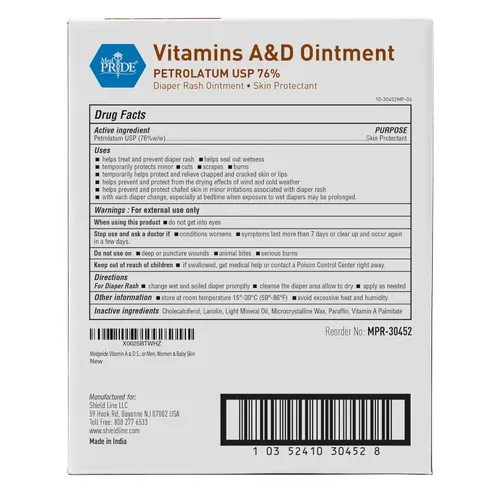 Vista 7 de MED PRIDE Paquetes de ungüento de vitaminas A&D para aliviar la piel, ungüento protector de la piel con vitamina A y D, paquetes de 0.18 oz, 144