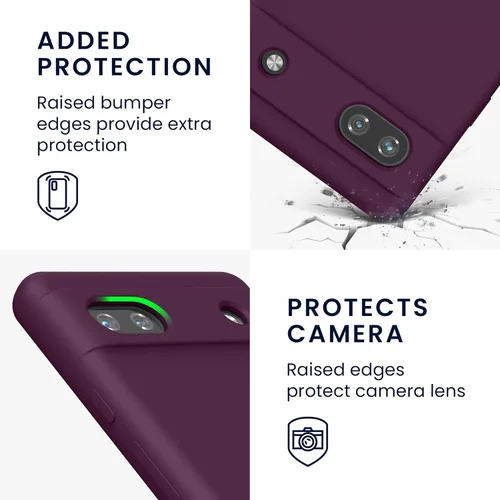 Vista 72 de kwmobile Funda Compatible con Google Pixel 6 Pro - Funda de teléfono de silicona TPU con acabado suave - Azul Arrecife