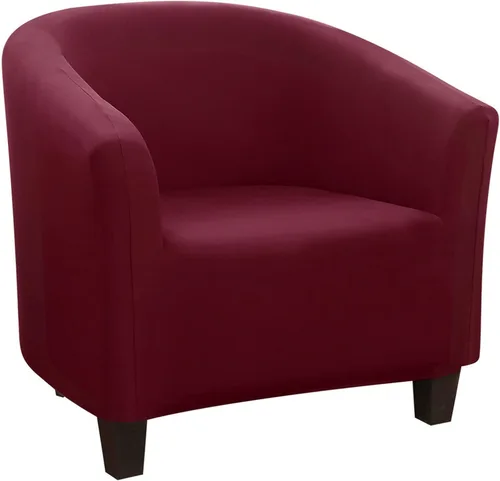 Vista 36 de SearchI Funda elástica para silla club, fundas elásticas para sillas barrel de color sólido, fundas para sillas tub de spandex, funda de sofá