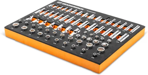 Vista 3 de GEARWRENCH Juego de tubos maestro SAE de 68 piezas con transmisión de 1/4" en bandeja de almacenamiento de espuma - GWMSSKT14SAE (Paquete de 6)