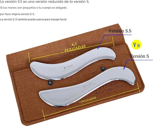 Vista 4 de BYYDDIY Herramienta de raspado muscular de acero inoxidable Gua Sha, herramientas de masaje de raspado, herramienta para tejido cicatricial