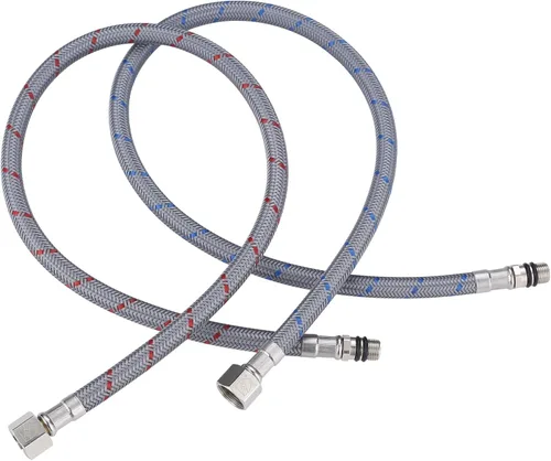 Vista 9 de Líneas de suministro de rosca de compresión hembra de 3/8 pulgadas × conector macho M10 1 par, manguera de grifo ARCORA de 16 pulgadas conecta