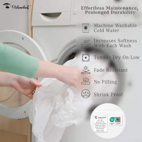 Vista 25 de URBANHUT Juego de sábanas de algodón egipcio de 1000 hilos tamaño completo, 4 piezas, suaves y transpirables, sábanas de hotel de lujo que se