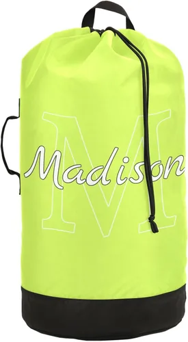 Vista 22 de Beige Bolsa de lavandería de viaje de nylon personalizada para equipaje Organizador de ropa sucia personalizada con cierre de cordón y correas
