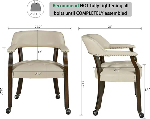 Vista 52 de Silla de comedor con ruedas, sillas de capitán con rodillos, juegos de dinette, sillas de póquer con ruedas, mesa de cocina, sillas rodantes, silla