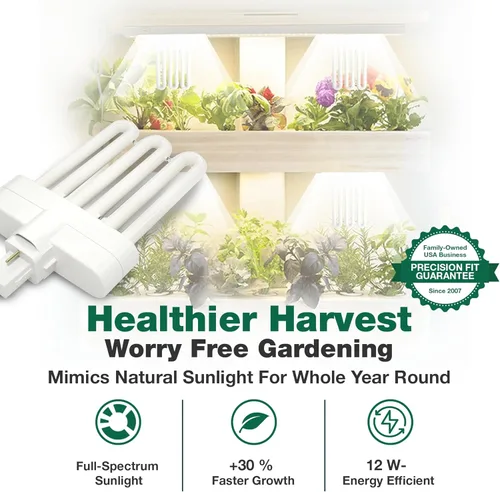 Vista 2 de 2 bombillas de cultivo compatibles con AeroGarden Miracle-GRO B Parte # 970904-0200,100340 y modelos AeroGarden 3, 3SL, 3 Elite, 6, 7, Chef in A