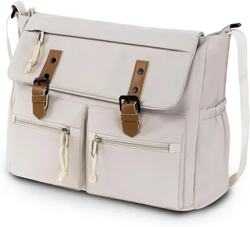 Vista 9 de Travel Messenger Bag for Women Men: Durable Canvas Crossbody Handbag with Adjustable Strap Lightweight Laptop Purse